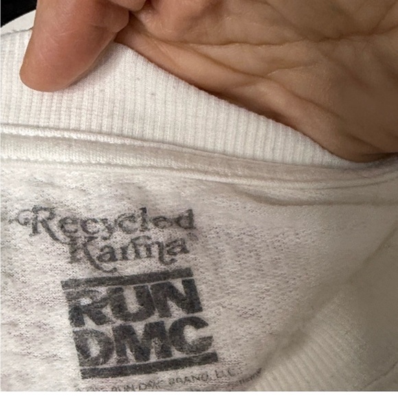 SUPER SOFT Oversized RK White RUN DMC  Sweatshirt - Picture 3 of 4